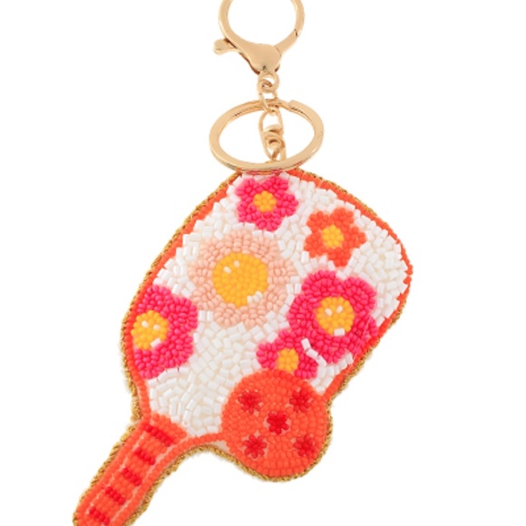 Bead Padded Pickelball Paddle KeyChain - Picture 2 of 6